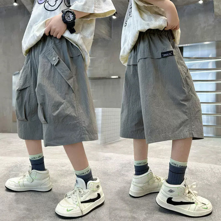 Boys casual cargo shorts with versatile pockets Mune Fashion