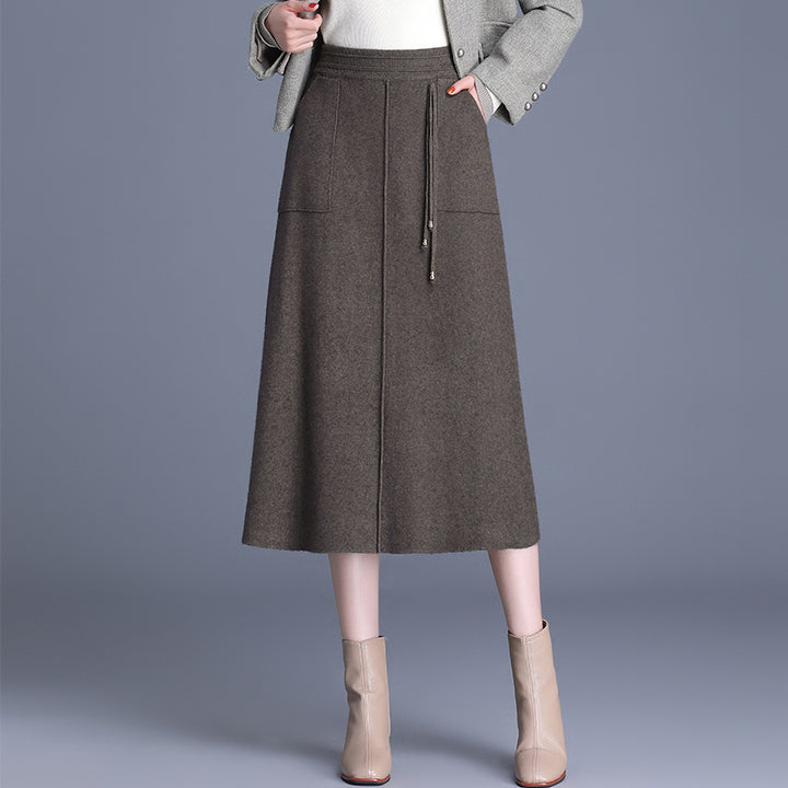 Women's Wide-Cut Midi Skirt with Practical Pockets Mune Fashion