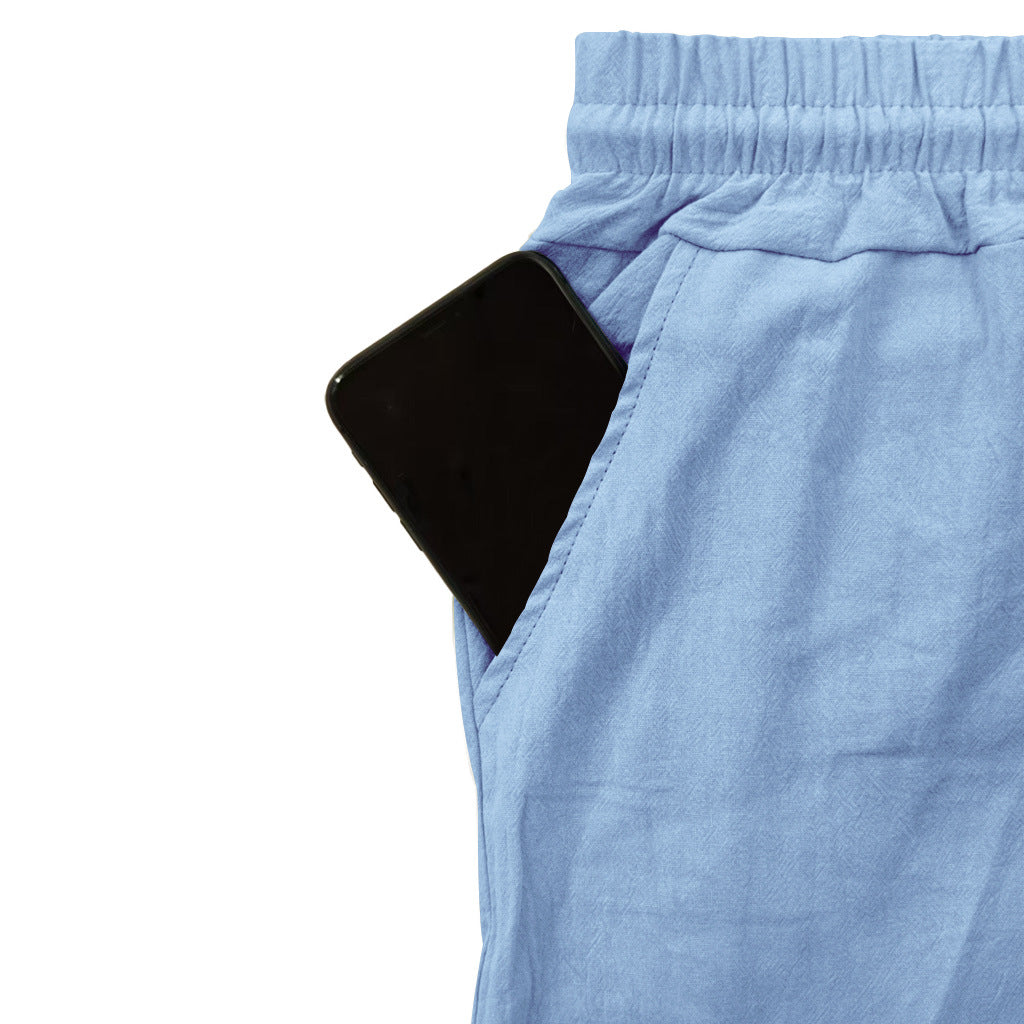 Men's loose cargo leisure pants with elastic drawstring waistband and multiple pockets Mune Fashion