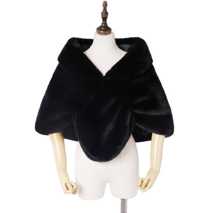 Women Elegant Faux Fur Stole in Capelet Cut Mune Fashion
