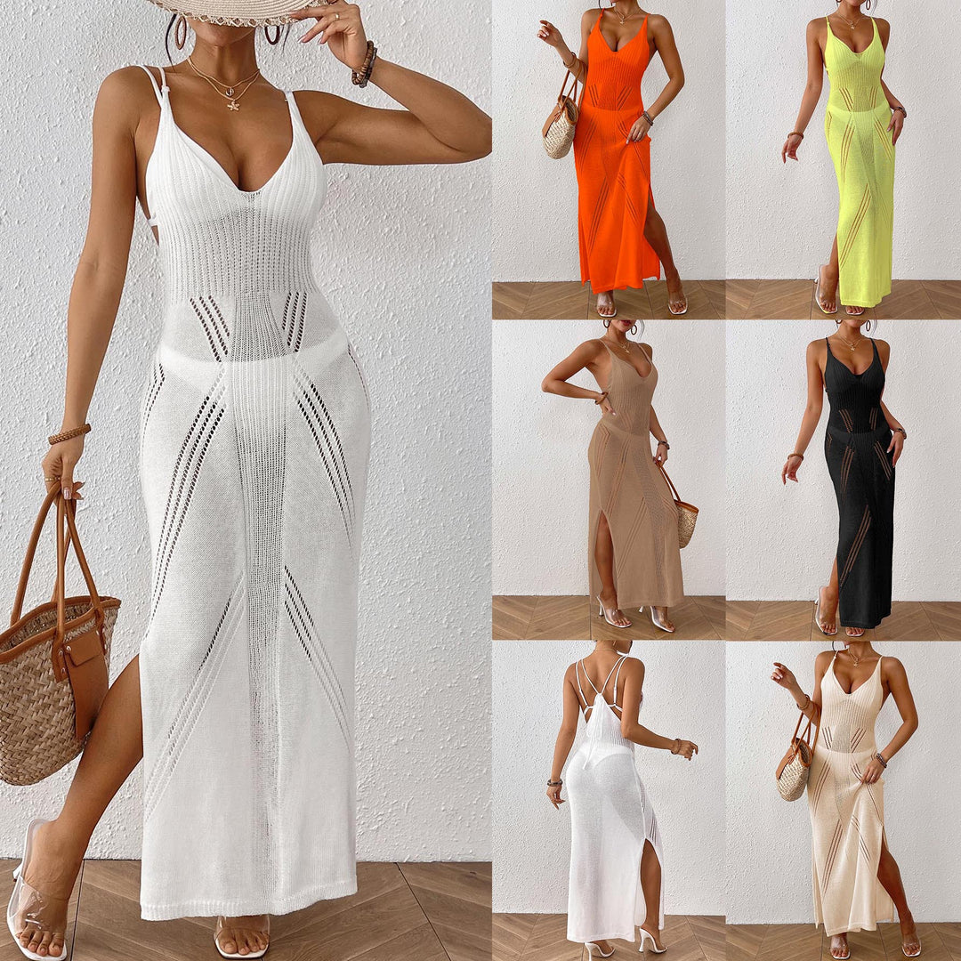 Ladies' maxi dress with intricate mesh design Mune Fashion