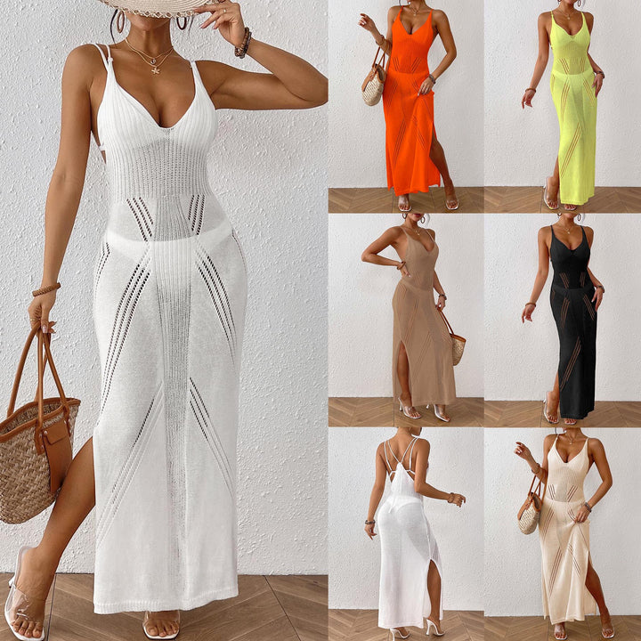 Ladies' maxi dress with intricate mesh design Mune Fashion