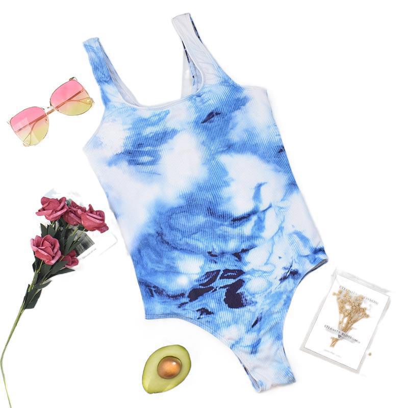 Women's high-cut swimsuit with trendy tie-dye design Mune Fashion
