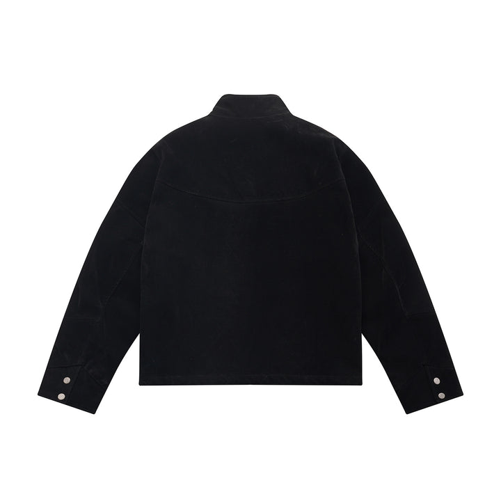 Men's short jacket made of velour suede with high collar and ergonomic seam design Mune Fashion