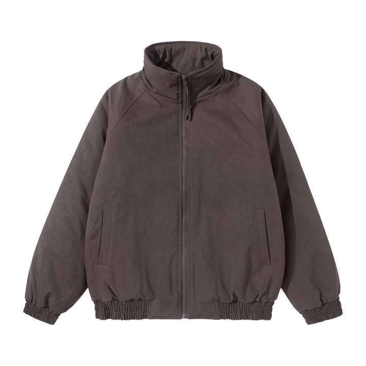 Unisex Short Cut Boxy Stand Collar Blouson with Elastic Hem and Concealed Side Pockets Mune Fashion