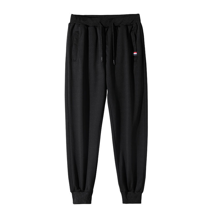 Men's Slim-Fit Jogging Pants with Elastic Ribbed Waistband, Drawstring and Zipper Pockets Mune Fashion
