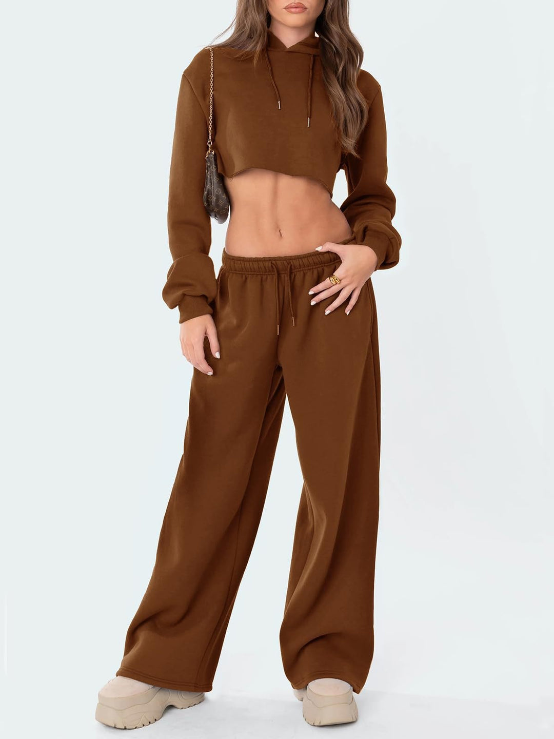 Women's wide lounge pants with high comfort waistband, elastic drawstring and side slant pockets Mune Fashion