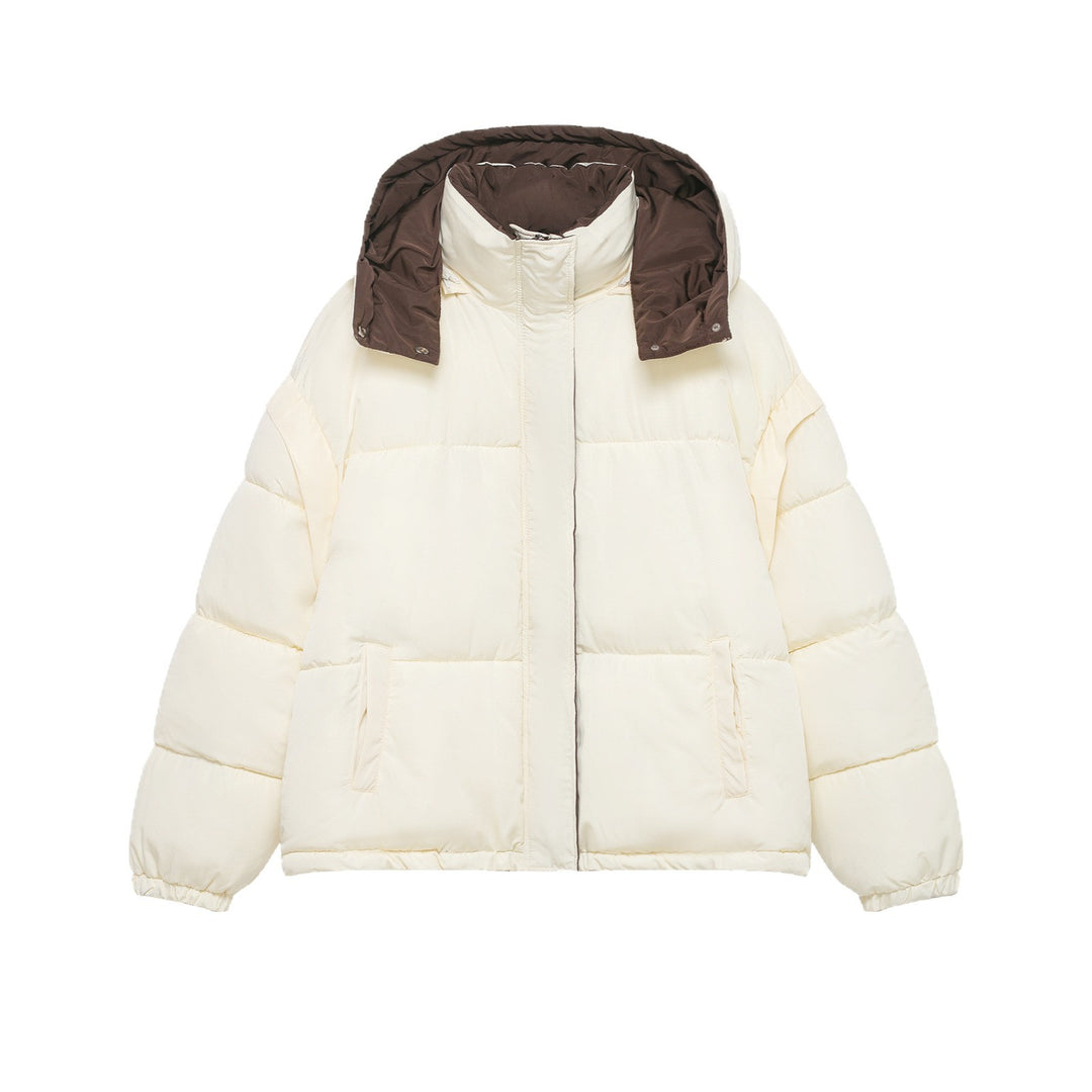 Women's Oversized P padded jacket with hood and high standing collar Mune Fashion