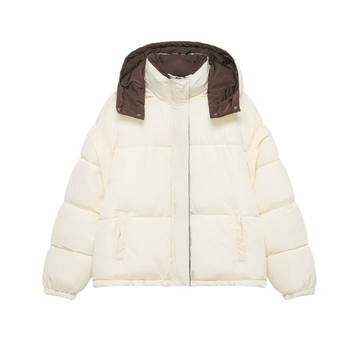 Women's Oversized P padded jacket with hood and high standing collar Mune Fashion