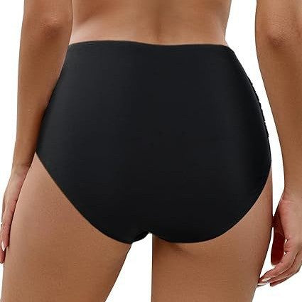 Women High-waisted Bikini Bottom with Refined Ruffle Details Mune Fashion