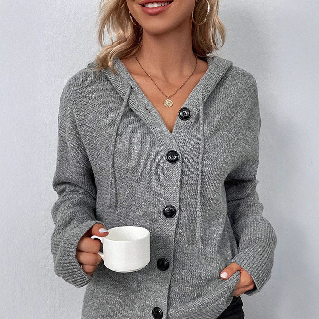 Women's Fashionable Knit Sweater with Hood