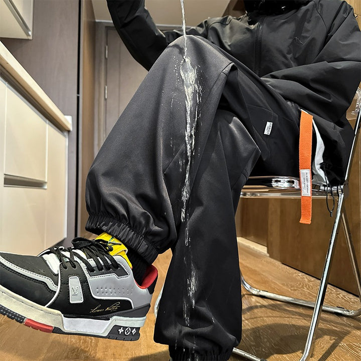 Men's Water-Repellent Tech Jogging Pants with Elastic Hem, Drawstring, and Durable Seams Mune Fashion