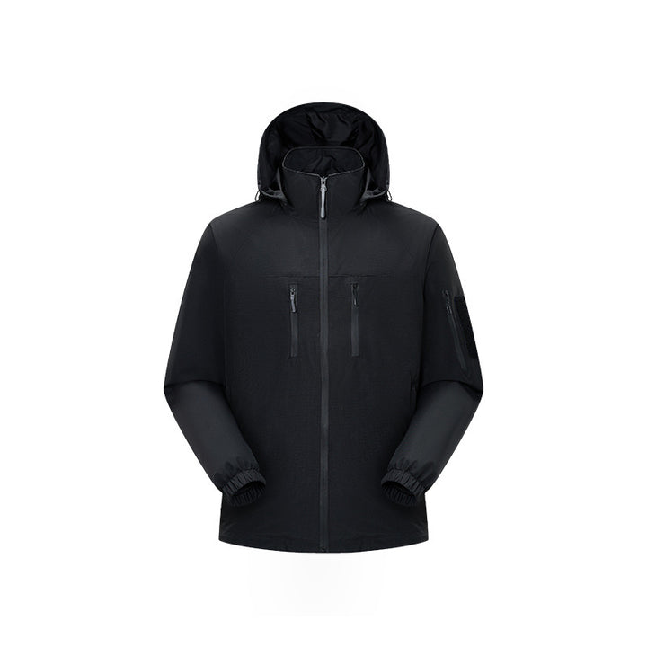 Men's technical, wind- and water-repellent hooded jacket with chest zip pockets and sleeve utility pocket Mune Fashion