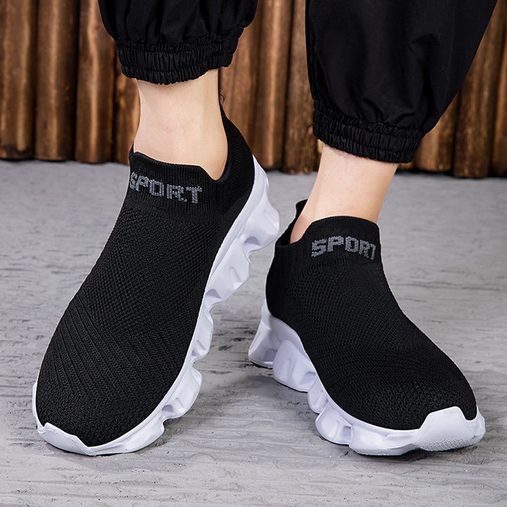 Unisex nan seamless knit slip-on with sock-like shaft and sculpted cushioning sole Mune Fashion