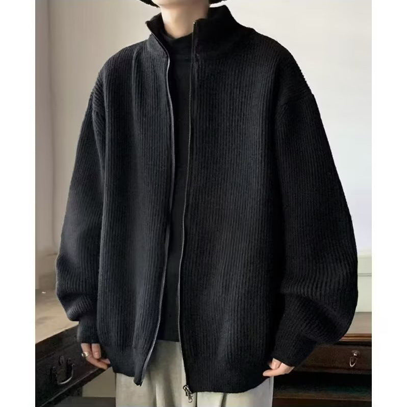 Men's Oversized Cardigan with Stand-Up Collar Mune Fashion