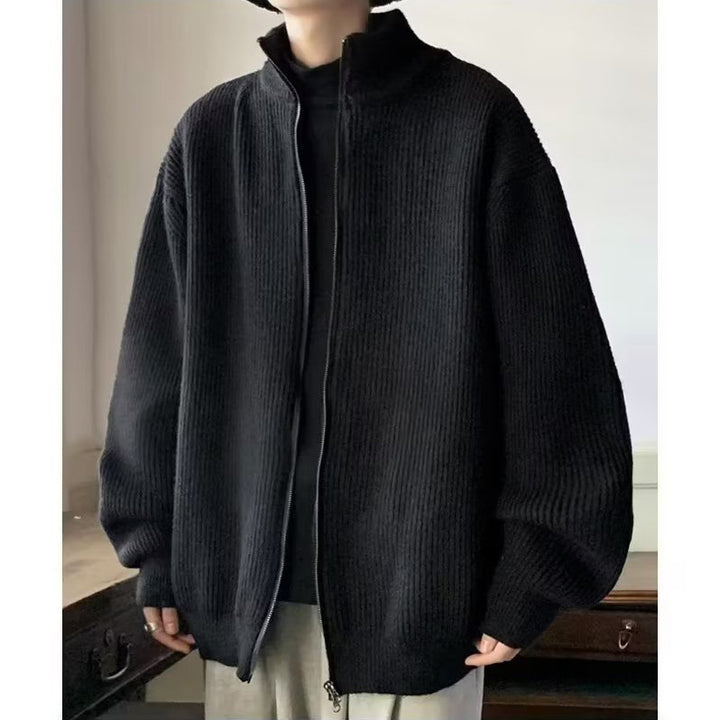 Men's Oversized Cardigan with Stand-Up Collar Mune Fashion