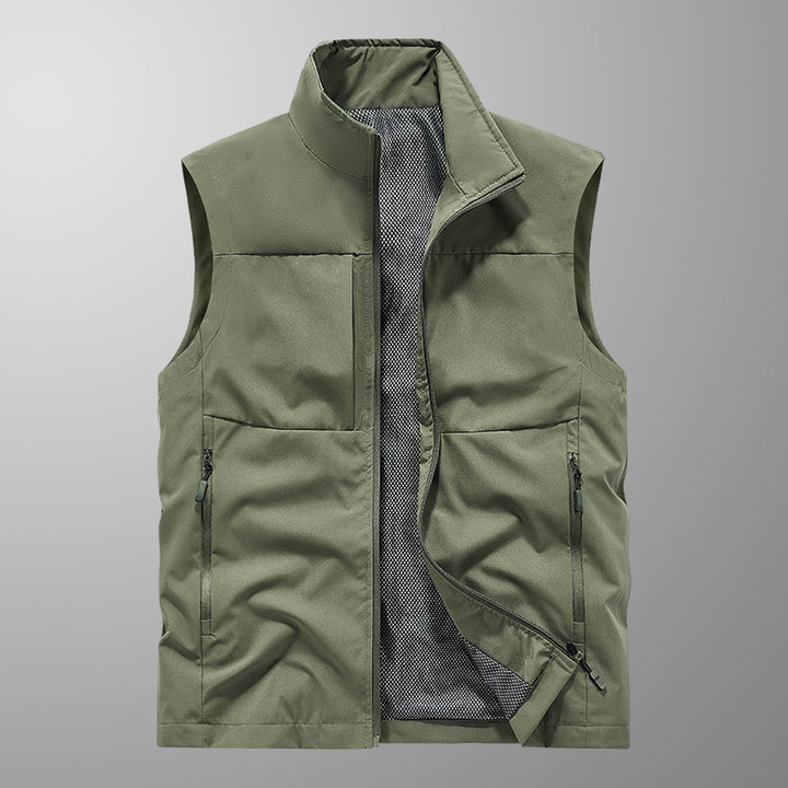 Men's lightweight windproof outdoor vest with breathable mesh lining and concealed zip pockets Mune Fashion