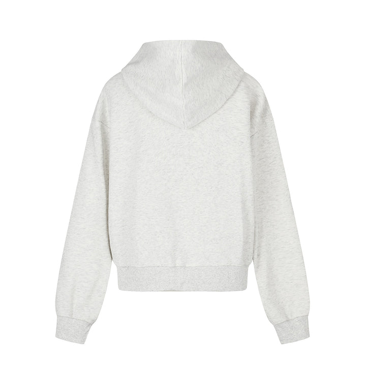Women’s Zip Hoodie in Boxy Cut with Kangaroo Pocket and Number Print Mune Fashion