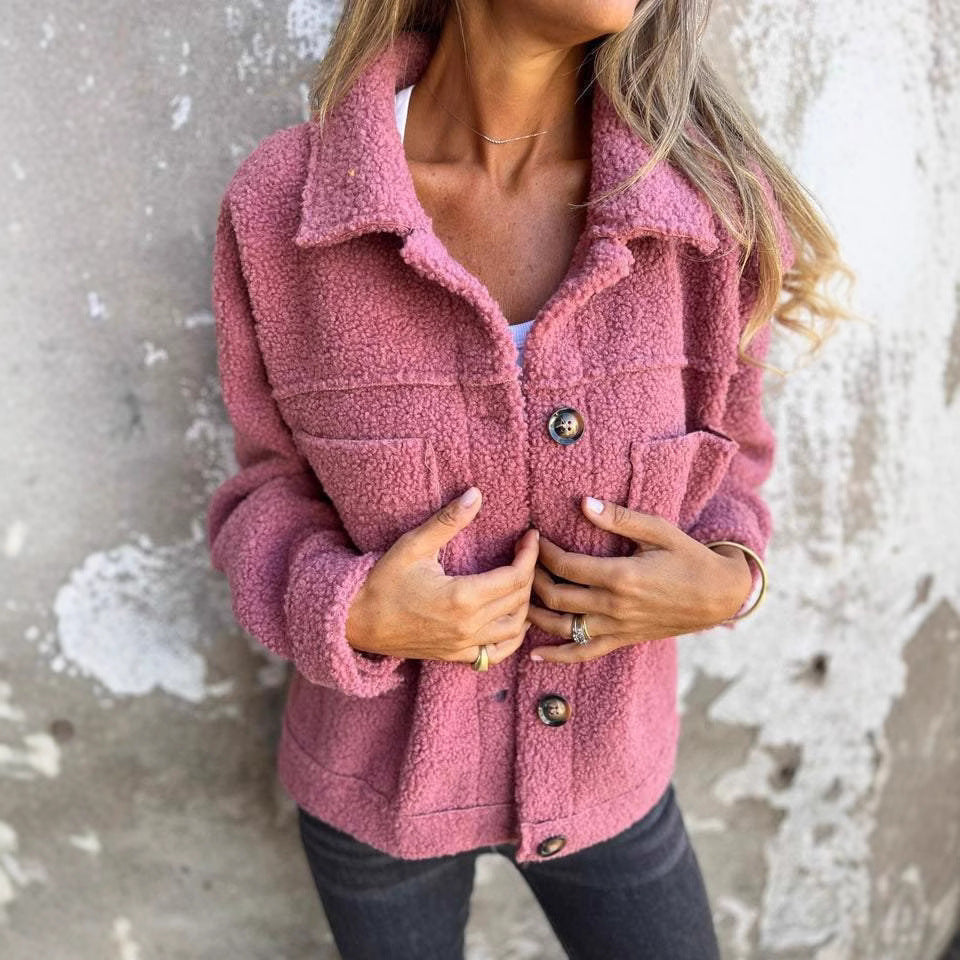 Women nan cozy Teddy jacket in Shacket style Mune Fashion