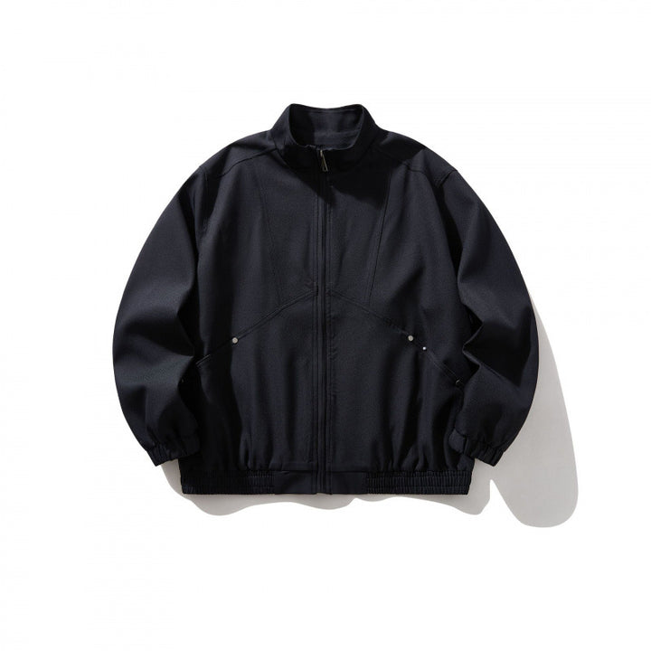 Unisex Light Oversized Zip Jacket in Bomber Style with Stand-up Collar and Elastic Hem Mune Fashion