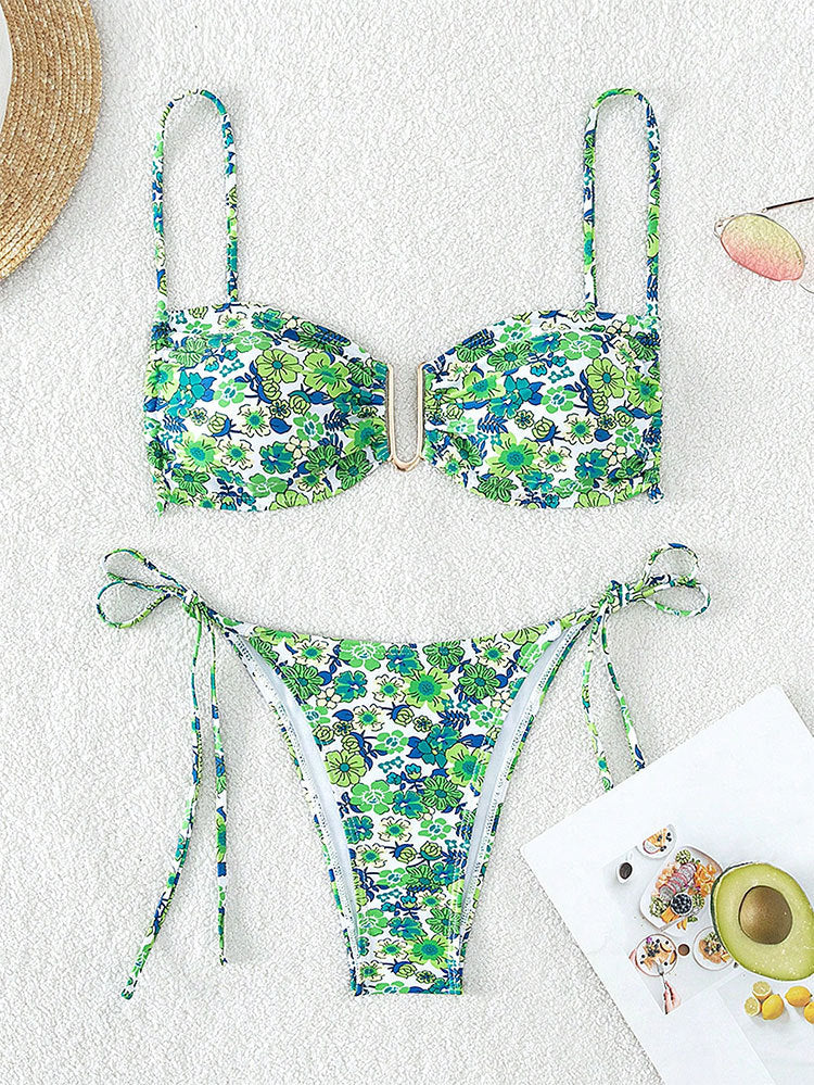 Women's Floral Push-Up Bikini with Adjustable Straps Mune Fashion
