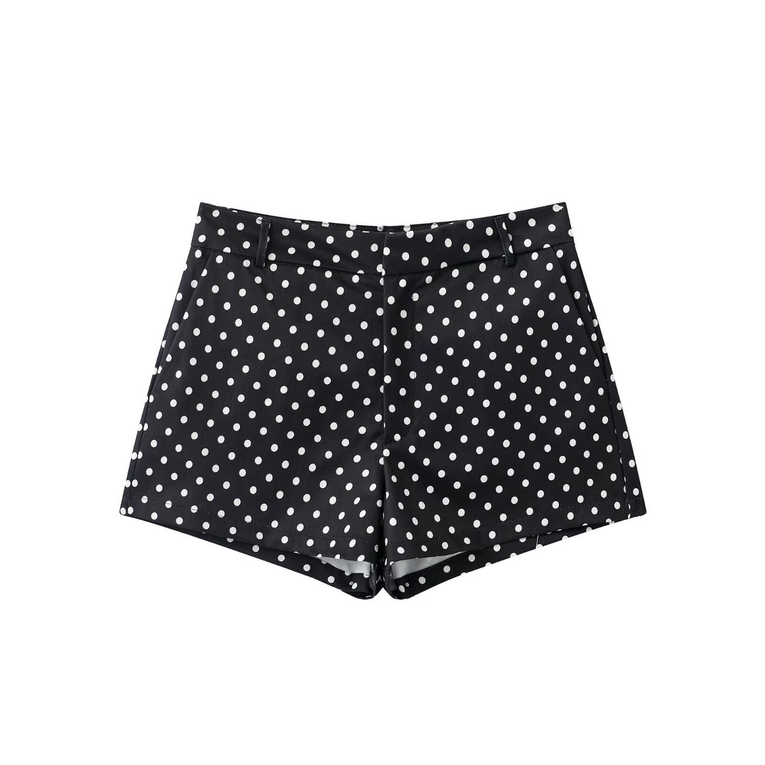 Ladies short-cut rain jacket with polka dot pattern and adjustable drawstring Mune Fashion