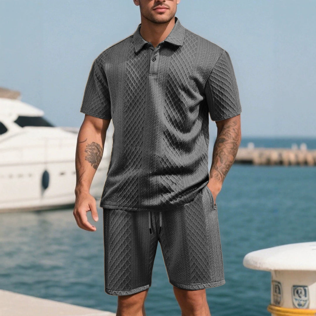 Men's structured lounge shorts with elastic waistband drawstring and side pockets Mune Fashion