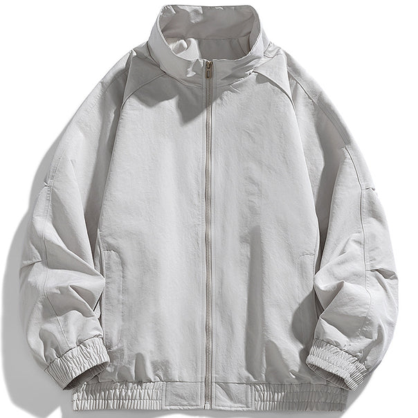 Men's urban oversized blouson with stand collar, raglan sleeves, and utility arm pocket Mune Fashion
