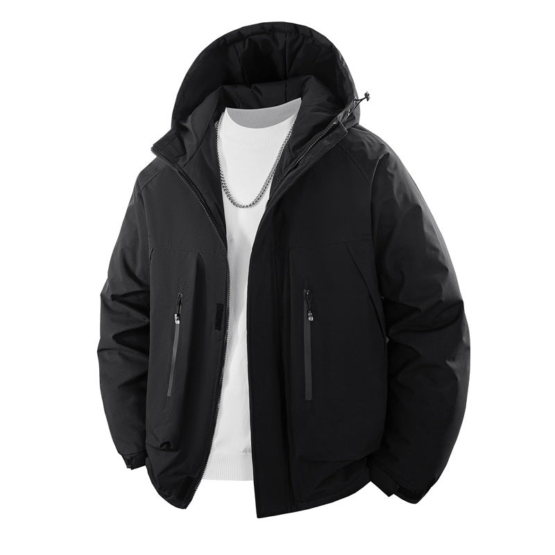 Men's Padded Hooded Outdoor Jacket with Water-Repellent Membrane and Technical Zipper Pockets Mune Fashion