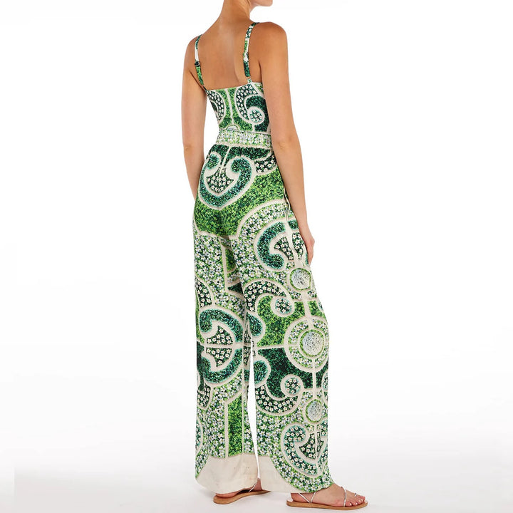 Women's One-Piece Swimsuit with Artistic Floral Pattern Mune Fashion