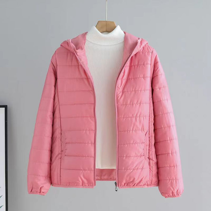 Women's padded hoodie jacket with light thermal filling and hidden zipper Mune Fashion