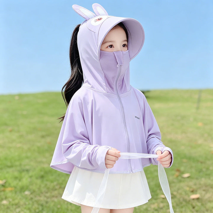 Girl multifunctional sun jacket with integrated hood Mune Fashion