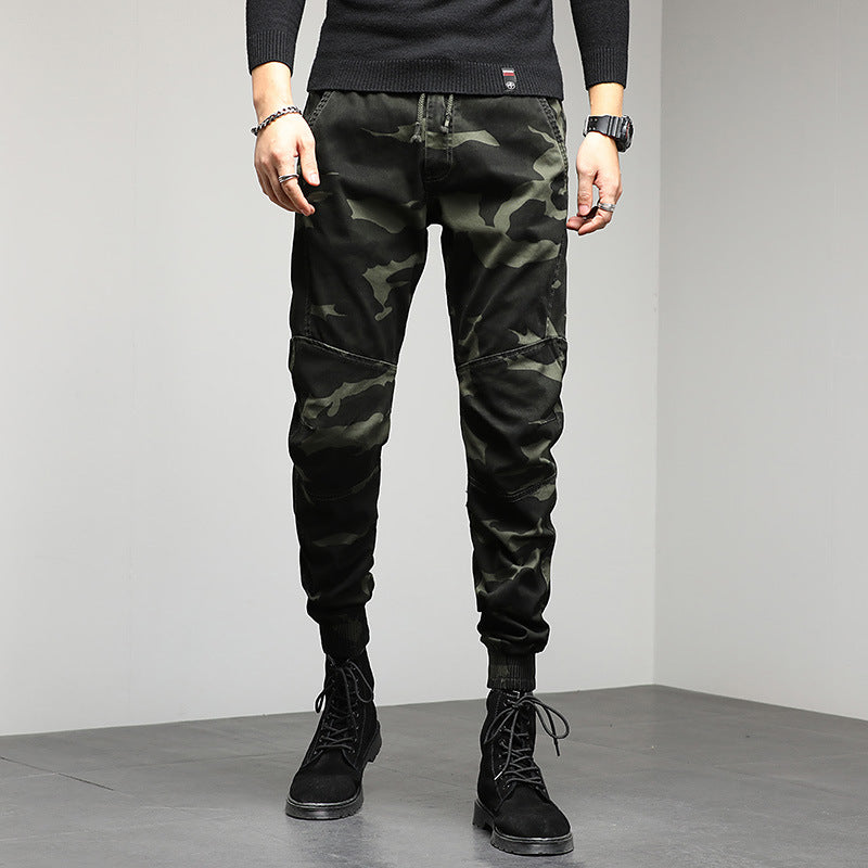 Herren Cargojogger mit Camouflage‑Muster, ergonomischen Kniepaneelen und elastischem Tunnelzugbund Mune Fashion