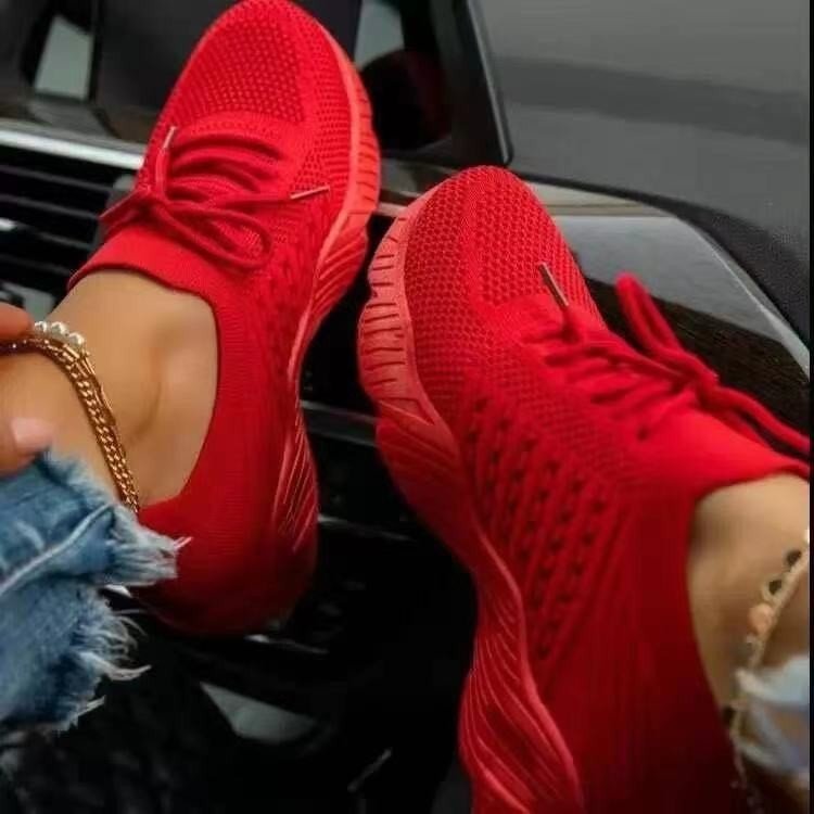 Women's knit sock sneakers with cushioned platform sole and elastic entry Mune Fashion
