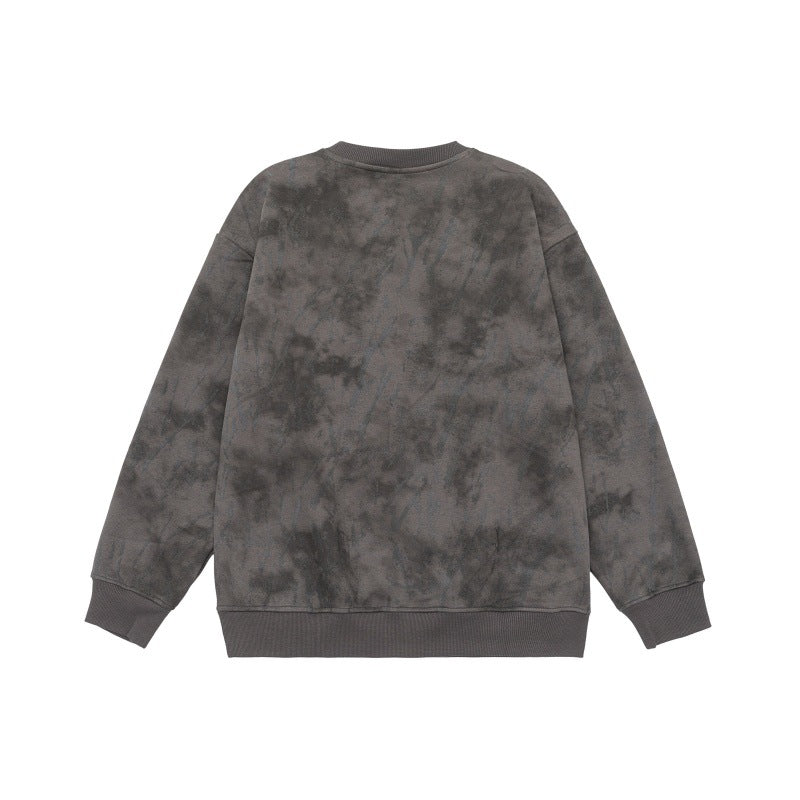Unisex Oversize Sweatshirt with Vintage Camouflage Look and Ribbed Cuffs Mune Fashion