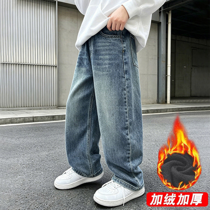 Women wide jeans pants with elastic waistband and trendy cut Mune Fashion