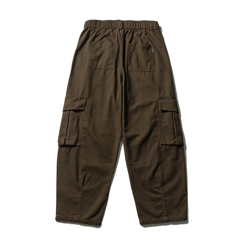 Men's Wide Utility Cargo Pants in Baggy Cut with Multiple Pockets and Reinforced Knee Areas Mune Fashion