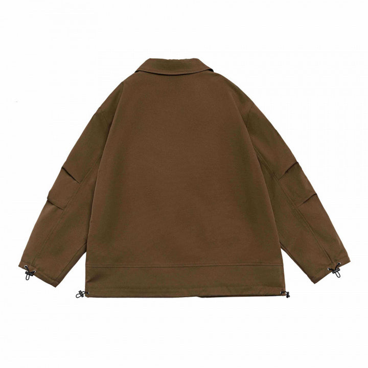 Unisex Oversized Blazer Jacket in Utility Look with Drawstring and Patch Pockets Mune Fashion