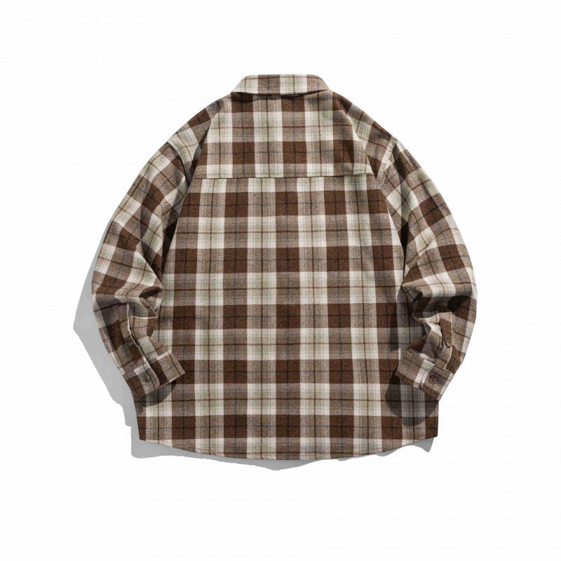 Unisex Boxy Checkered Flannel Shirt Jacket with Patch Chest Pocket and Soft Cotton Feel Mune Fashion