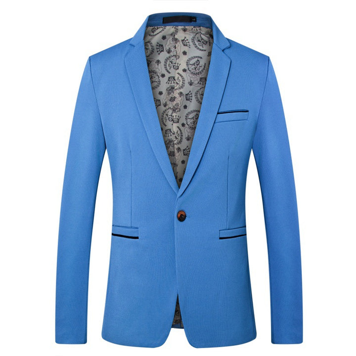 Men's Tailored One-Button Blazer made of structured cotton blend with satin lining and notch collar Mune Fashion