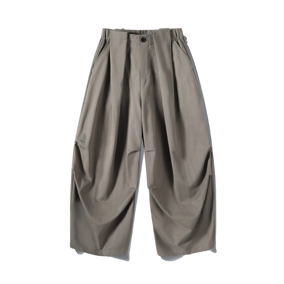 Women's Wide Culotte Pants with High Waist, Pleat Detail and Utility Panel Mune Fashion