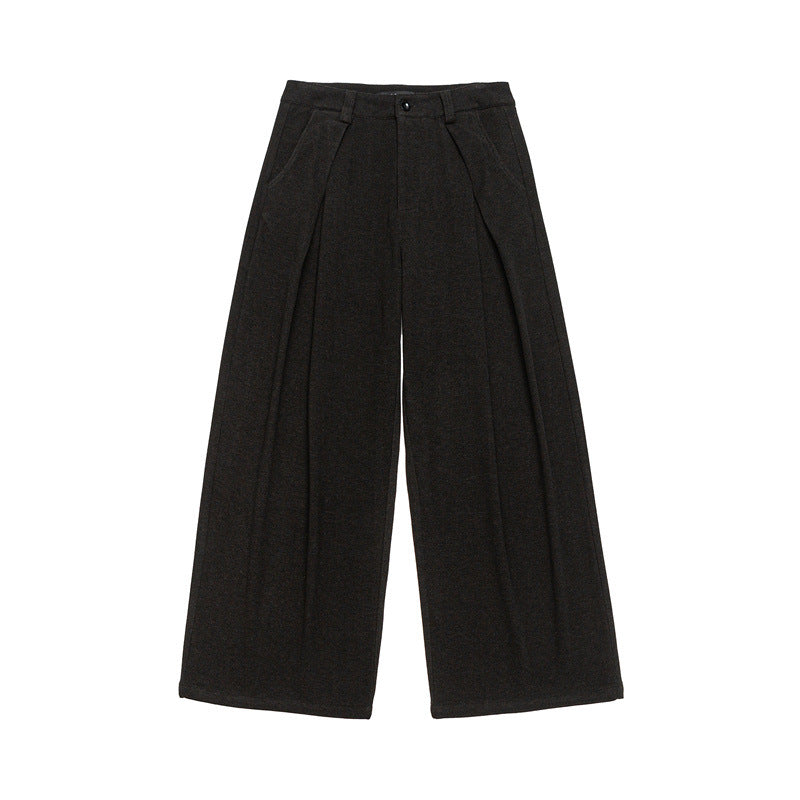 Women's Wide Culotte Pants with Pleats and High Waist Mune Fashion