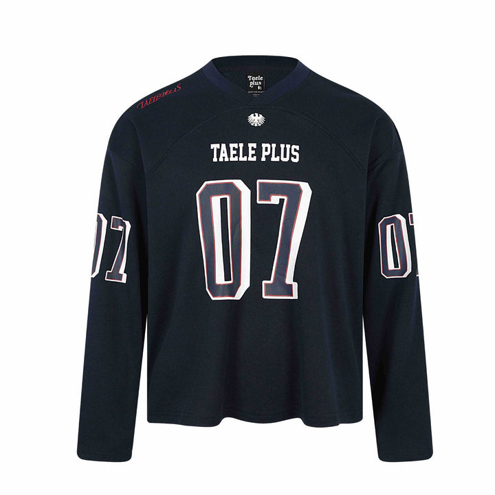 Unisex Sporty Oversized Hockey Jersey with Mesh Structure, Number Print and V Notch Collar Mune Fashion