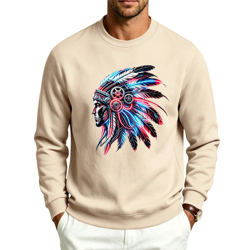 Men's sweatshirt with detailed feather decoration print Mune Fashion