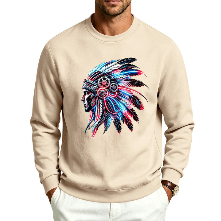 Men's sweatshirt with detailed feather decoration print Mune Fashion