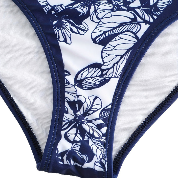 Women's One-Piece Swimsuit with Floral Overlay Mune Fashion