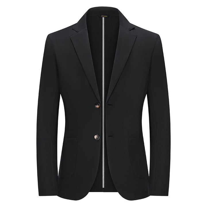 Men's Modern Slim-Fit Blazer with Narrow Lapel and Patch Pockets Mune Fashion