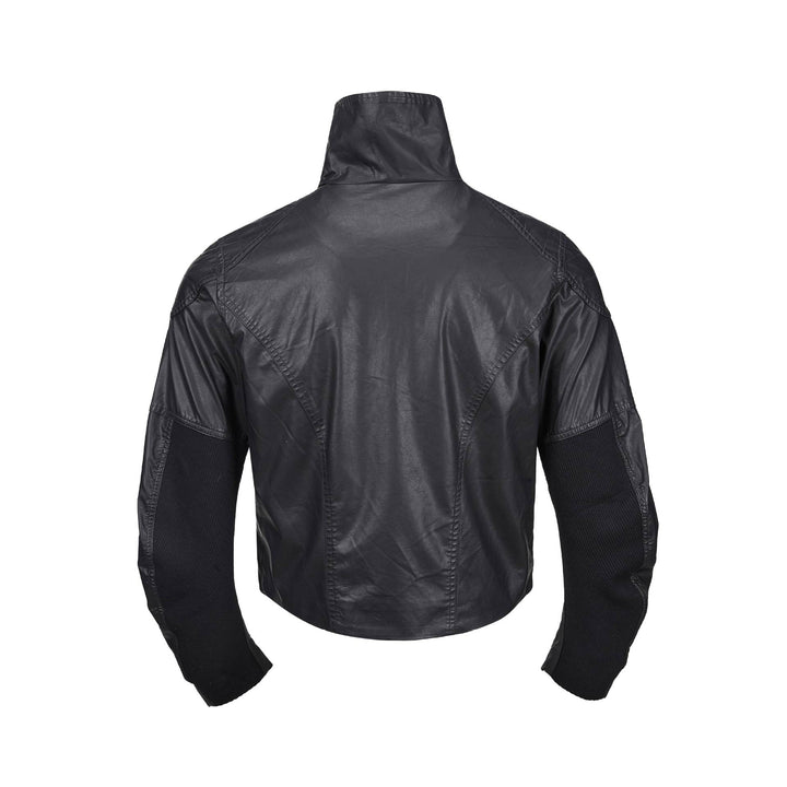 Men's leather-look blouson with high stand-up collar and zip chest pockets Mune Fashion