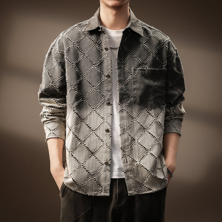 Men's Fashion Shirt Jacket with Quilted Design Mune Fashion