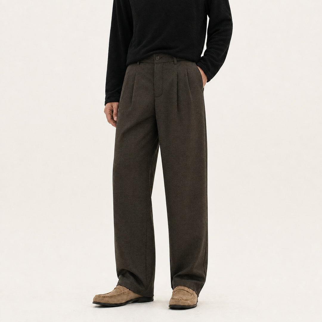 Men's wide pleated trousers made of wool blend with wide leg Mune Fashion